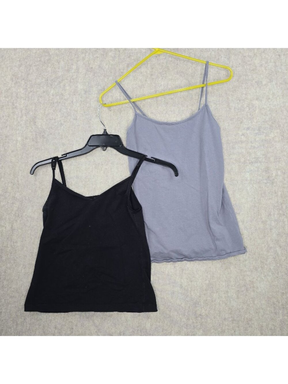 No Boundaries Womens Spaghetti Strap Camisoles Black & Gray L Cotton Blend